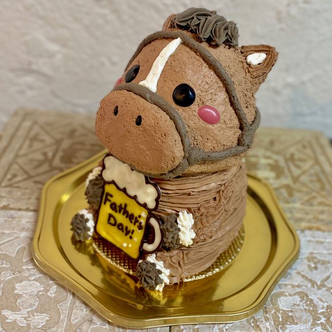 父の日⭐︎馬の立体ケーキ（ビール）ウマ 馬 動物ケーキ 5号 父の日2026 2