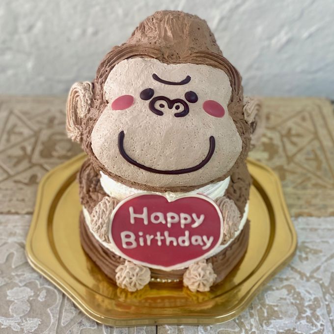 ゴリラの立体ケーキ  ごりら  誕生日ケーキ 動物ケーキ  5号 1