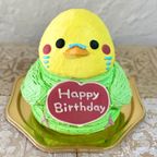セキセイインコ（グリーン）の立体ケーキ 5号 お誕生日やお祝いに 動物ケーキ 1