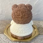 母の日⭐︎くまの立体ケーキ(ハートのチョコプレート) クマ くまさん 動物ケーキ  3