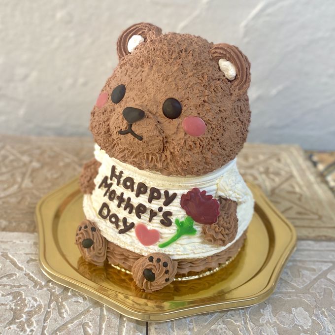 母の日⭐︎くまの立体ケーキ(Tシャツ文字入れ) クマ くまさん 動物ケーキ  2