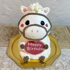 馬の立体ケーキ(白馬) 動物 ケーキ 誕生日 センイルケーキ 5号 2