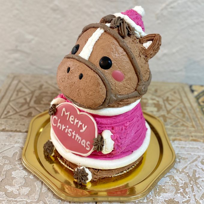 お馬サンタの立体ケーキ クリスマスケーキ 5号 個数限定 動物ケーキ うま 競馬  クリスマス2026  1