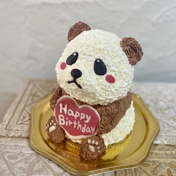 パンダの立体ケーキ ぱんだ ホイップ&ガナッシュクリーム 動物ケーキ