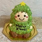 クリスマスツリーの着ぐるみ立体ケーキ クリスマス ケーキ 5号 かわいい かぶりもの  クリスマス2025 1