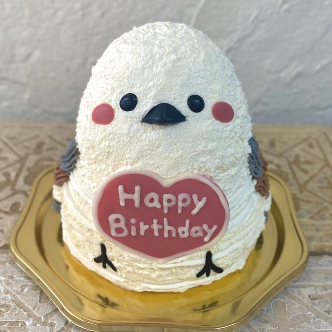 シマエナガの立体ケーキ 誕生日 動物ケーキ 鳥 5号 1