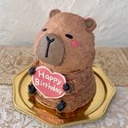 カピバラの立体ケーキ 動物 ケーキ 誕生日 チョコ センイルケーキ 5号 2