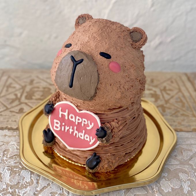 カピバラの立体ケーキ 動物 ケーキ 誕生日 チョコ センイルケーキ 5号 2