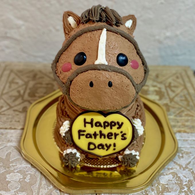 父の日⭐︎馬の立体ケーキ（ハートプレート） 馬 動物ケーキ 5号 父の日2026 1