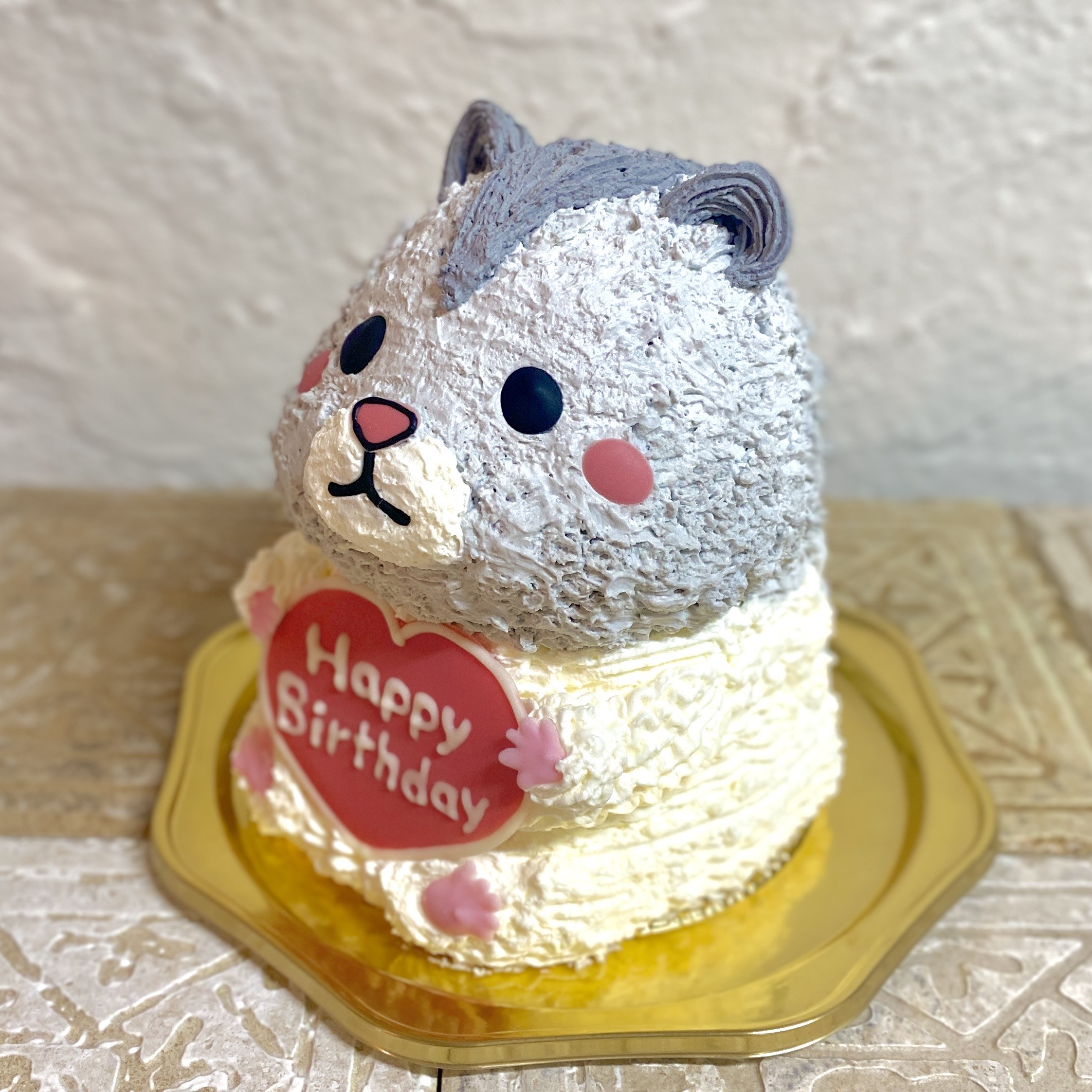 チョコレートケーキのようせい⋆* ハムちゃん ぬいぐるみ ジャンガリアンハムスターの立体ケーキ 動物ケーキ センイル