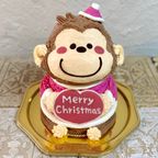 おさるさんサンタの立体ケーキ クリスマスケーキ 5号 個数限定 動物ケーキ クリスマス2026  1