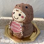 きぐるみ立体ケーキ(茶色の恐竜)  誕生日ケーキ 子供 こども センイルケーキ 男の子 2