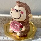 母の日⭐︎おさるの立体ケーキ サル おさるさん 動物ケーキ  母の日2026 2