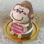 ゴリラの立体ケーキ  ごりら  誕生日ケーキ 動物ケーキ  5号 2