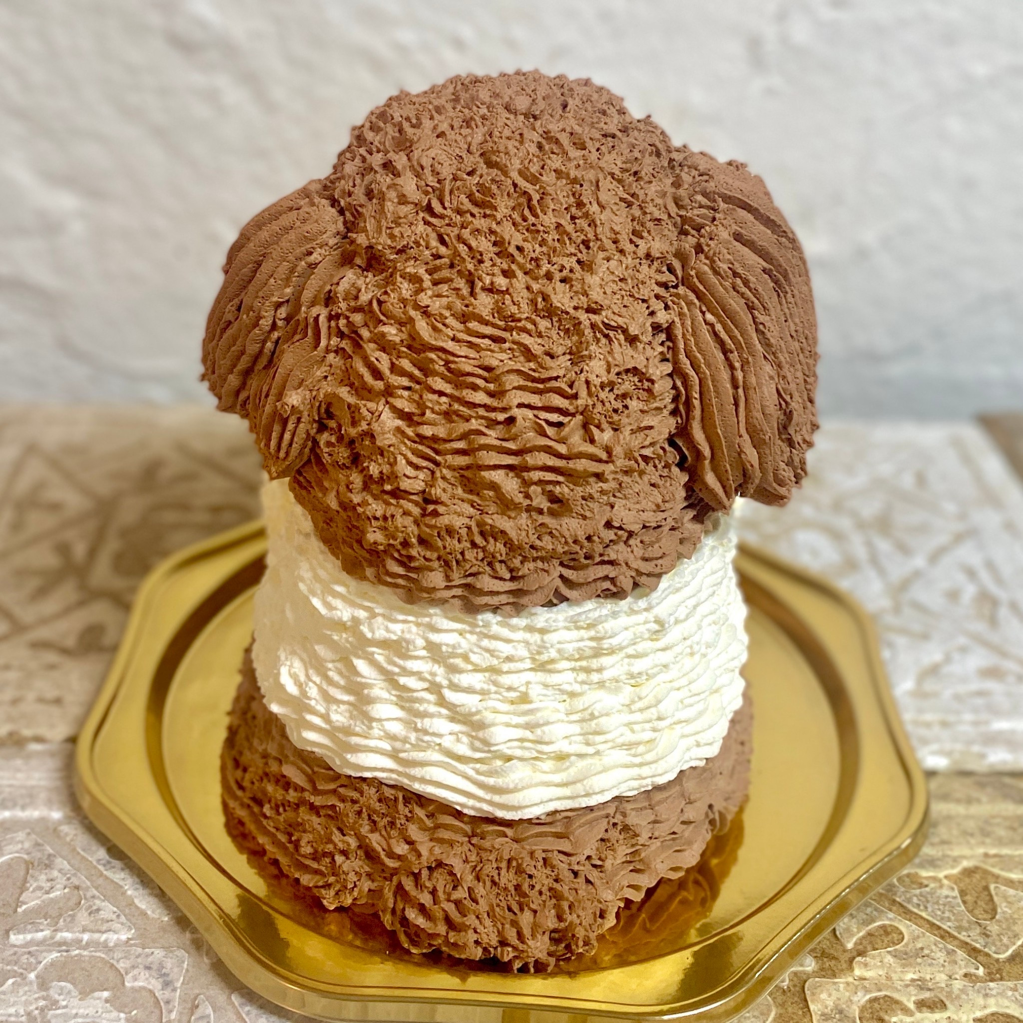 トイプードルの立体ケーキ 犬 ガナッシュクリーム 誕生日 センイルケーキ 動物ケーキ ドンムルケーキ  3