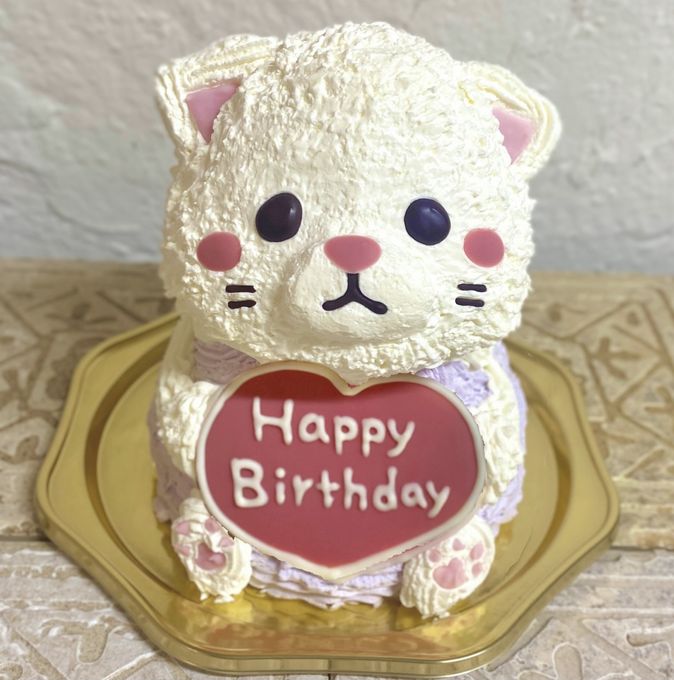 白い子ねこの立体ケーキ 5号 ネコ 猫 お誕生日やお祝いに 動物ケーキ  1