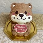 かわうその立体ケーキ カワウソ 動物ケーキ センイルケーキ 1