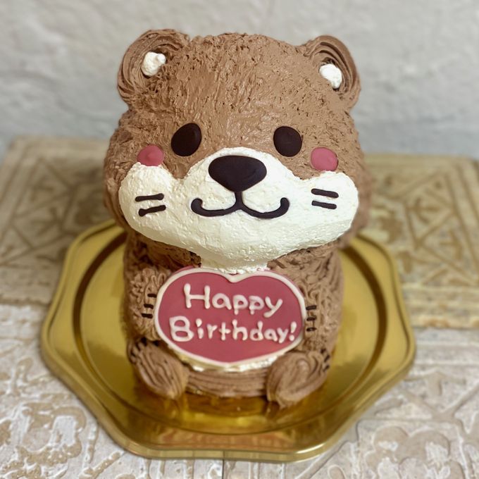 かわうその立体ケーキ カワウソ 動物ケーキ センイルケーキ 1