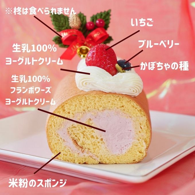 ワンちゃんもネコちゃんも飼い主さんも食べられるケーキ【ハッピー クリスマス ロールケーキ】 クリスマス2026 4