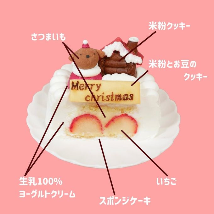 犬用 クリスマス ショート ケーキ プチ 4