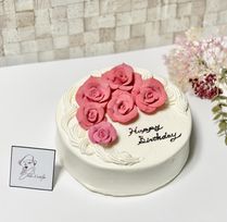 【Catalpa オリジナル】薔薇とメッセージのケーキ 5号サイズ 