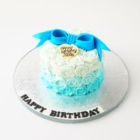 9色から選べる！リボンのグラデーションフラワーケーキ（高さ15cm）6号