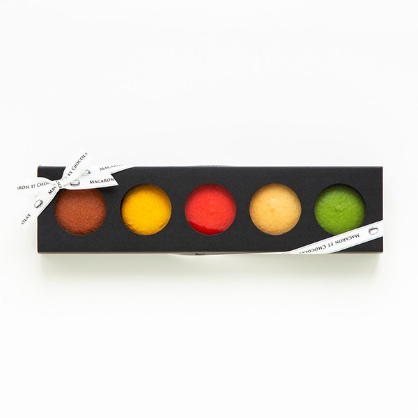【MACARON ET CHOCOLAT】マカロンBOX黒 5個 1