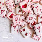 "LOVE" CARDS バレンタインアイシングクッキー 5枚入り 1
