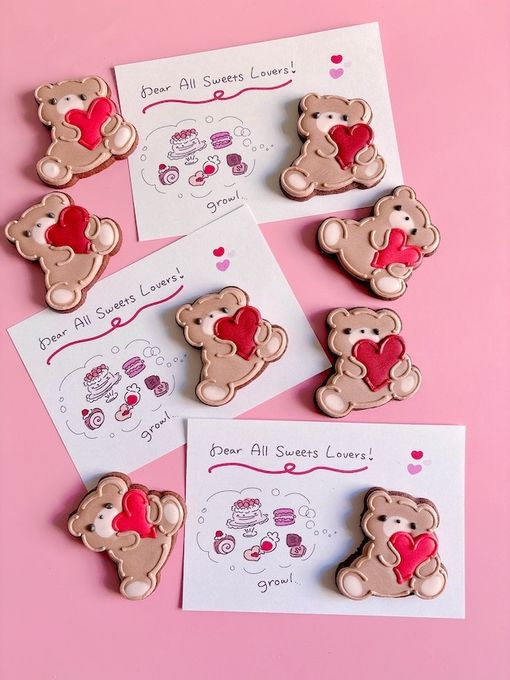 HUNGRY HUG BEAR バレンタインアイシングクッキー 1枚入り 2