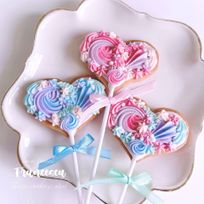 フラワーロリポップ アイシングクッキー 1本    