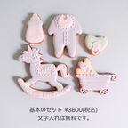 【妊娠・出産祝い、ジェンダーリビール】ベビーアイシングクッキーセット セミオーダー 5枚～10枚入り 3