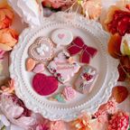 【誕生日・記念日】FLOWER RIBBON  -autumn- セミオーダーアイシングクッキー 9枚入り 1