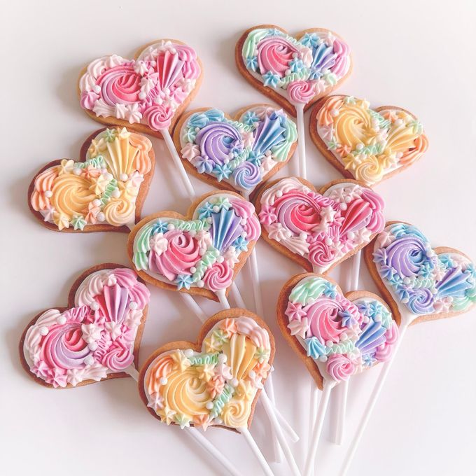 フラワーロリポップ アイシングクッキー 1本     3