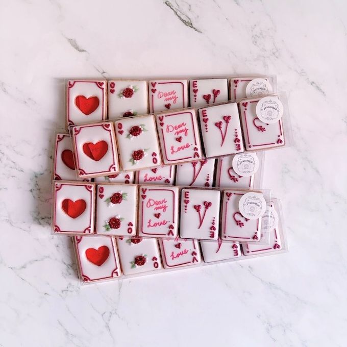 "LOVE" CARDS バレンタインアイシングクッキー 5枚入り 5