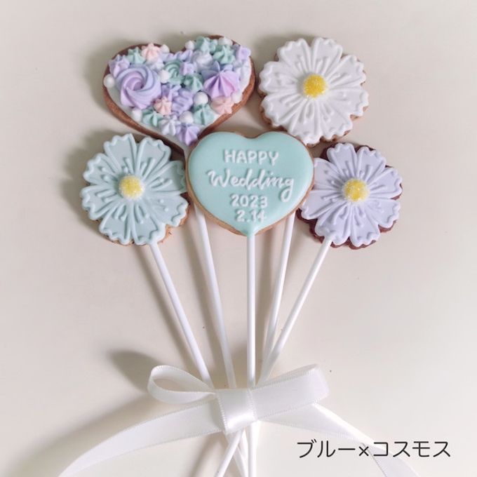 【誕生日・記念日】フラワーブーケアイシングクッキー セミオーダー 5枚入り 母の日2024  7