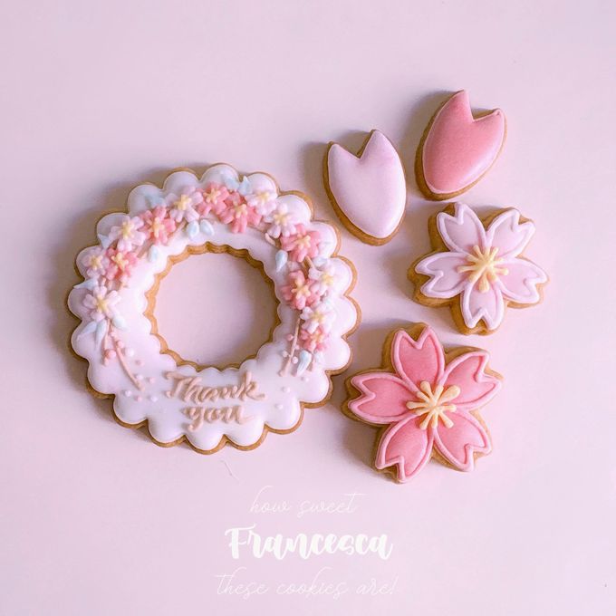 【誕生日・記念日】サクラのフラワーギフトセット アイシングクッキー セミオーダー 5枚入り 1