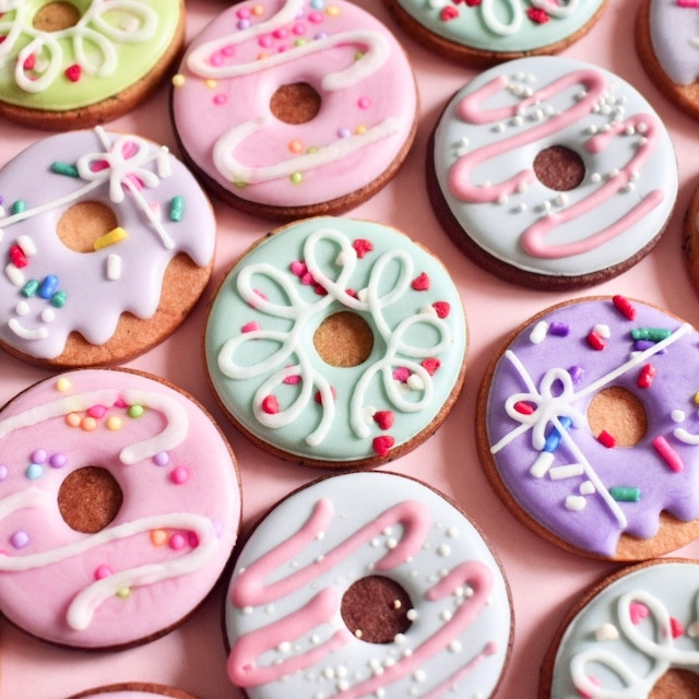 ミニドーナツアソート アイシングクッキー 4枚入り（Francesca von