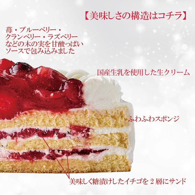 クリスマスケーキ 苺と木の実のショートケーキ 4号 12cm クリスマス2024 4