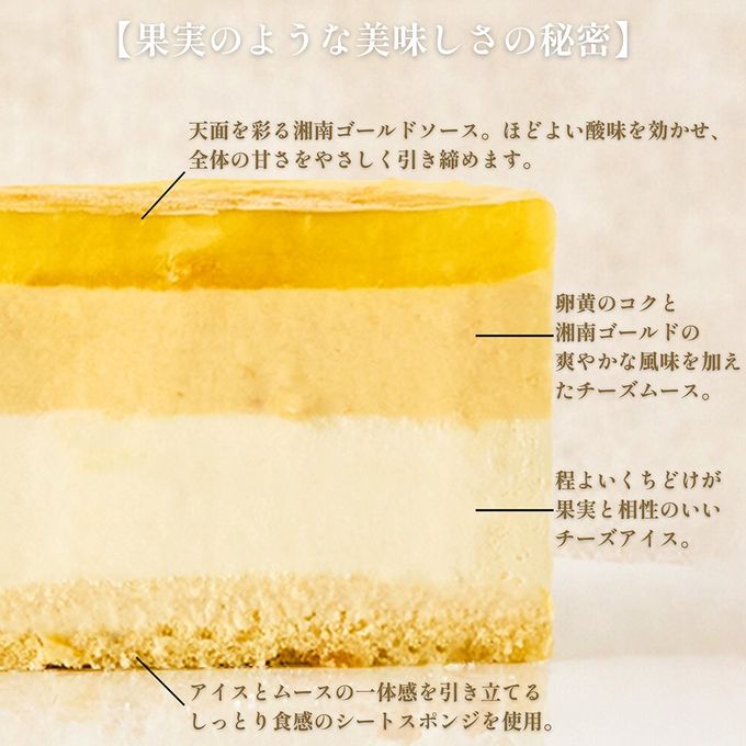 《アイスケーキ 》アイスケーキ 湘南ゴールドとチーズアイスケーキ (直径15cm)  3