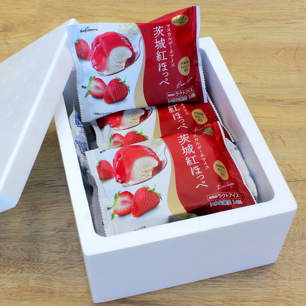 2025年春新商品うま実アイス 茨城県産 紅ほっぺ マスカルポーネチーズ