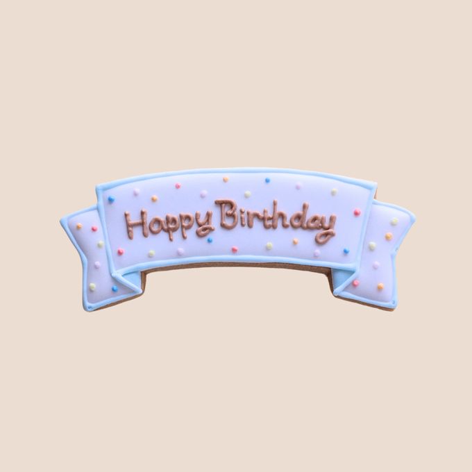 Happy Birthdayプレート（パステル）アイシングクッキー 1