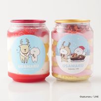 「うさまる」オリジナルクリスマスケーキ缶２本セット【アクリルキーホルダー付】