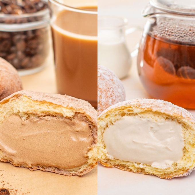 冬季限定 カフェモカ＆ミルクティー 冬の温もりティータイムセット／贅沢生ドーナツ2種アソート4個入 1