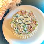 flowers gender reveal cake / 4号サイズ/ジェンダーリビールケーキ/バースデーケーキ 1