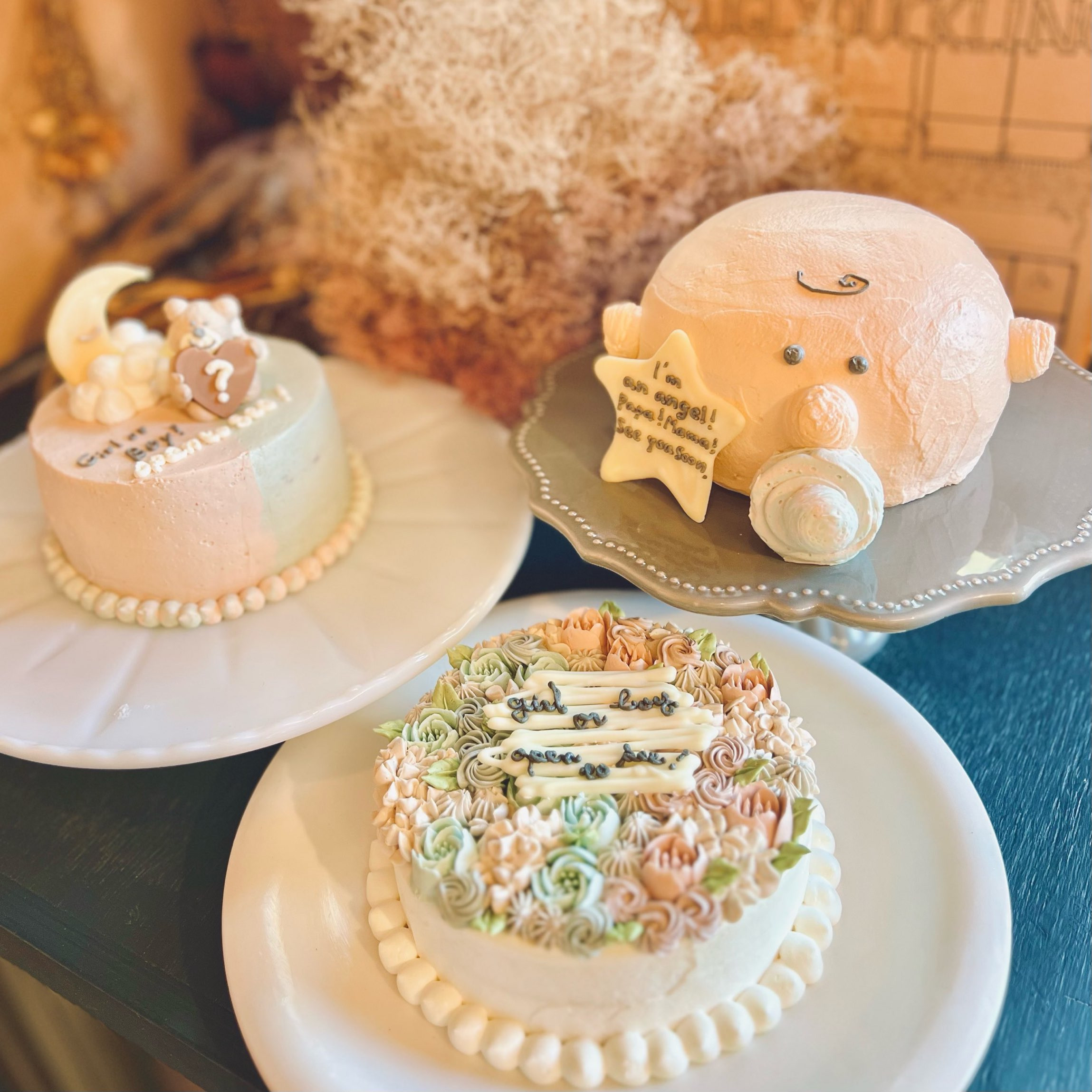 little bear gender reveal cake / 4号サイズ/ジェンダーリビール 