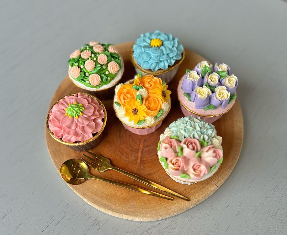 2024 B/cupcake flowers box【6cup set box】/カップケーキ6個セット 