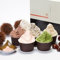 ギフト 甘栗専門店 万寿庵の甘栗プレミアムジェラート 6個セット《つぶあま、こしあま、濃い抹茶他》