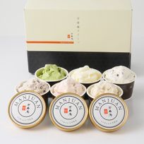 【お急ぎ便対応】万寿庵ジェラート6個セット《つぶあま、ミルク、いちご、抹茶、チョコチップ、クッキー＆クリーム 各種1個入り》