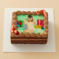 写真ケーキチョコレート 額縁風(12㎝×15㎝) 4~6様向け