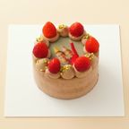 丸写真ケーキチョコレート 苺×ピスタチオ 4号(3~4名様向け) 1